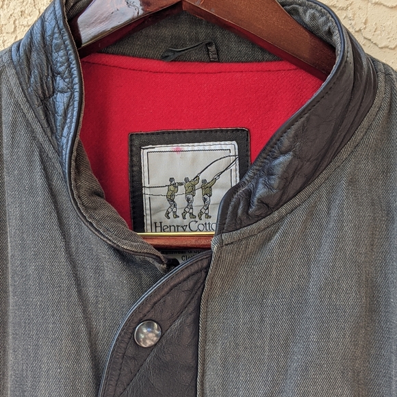 Vintage Henry Cotton's Men Leather Bomber Jacket - Picture 3 of 8